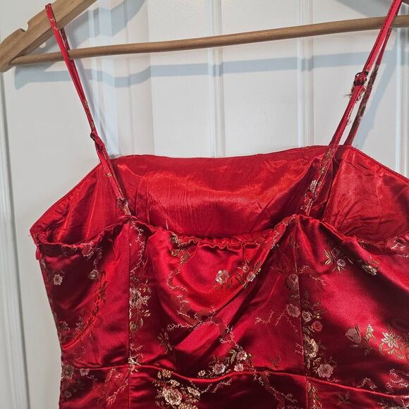 Princess Polly Mini Dress Womens Sz 6 Red Floral Whimsygoth Girly Asian Festival - Picture 6 of 9
